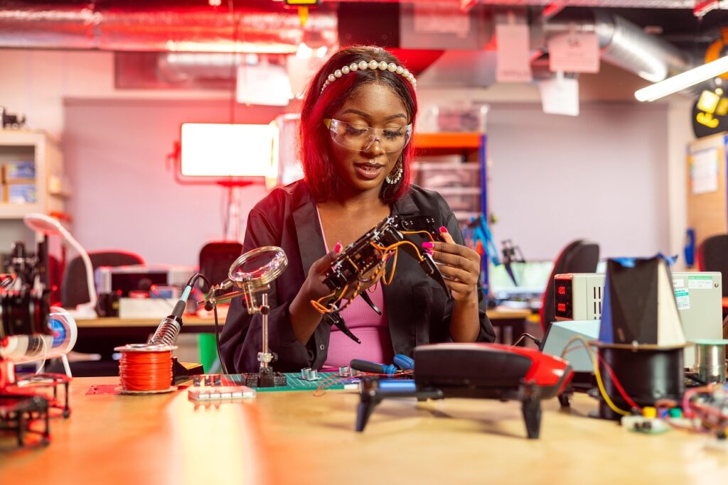 woman, engineer, tech, electronics, wires, technology, lab, science, working, tech, tech, tech, tech, tech, technology, technology, science